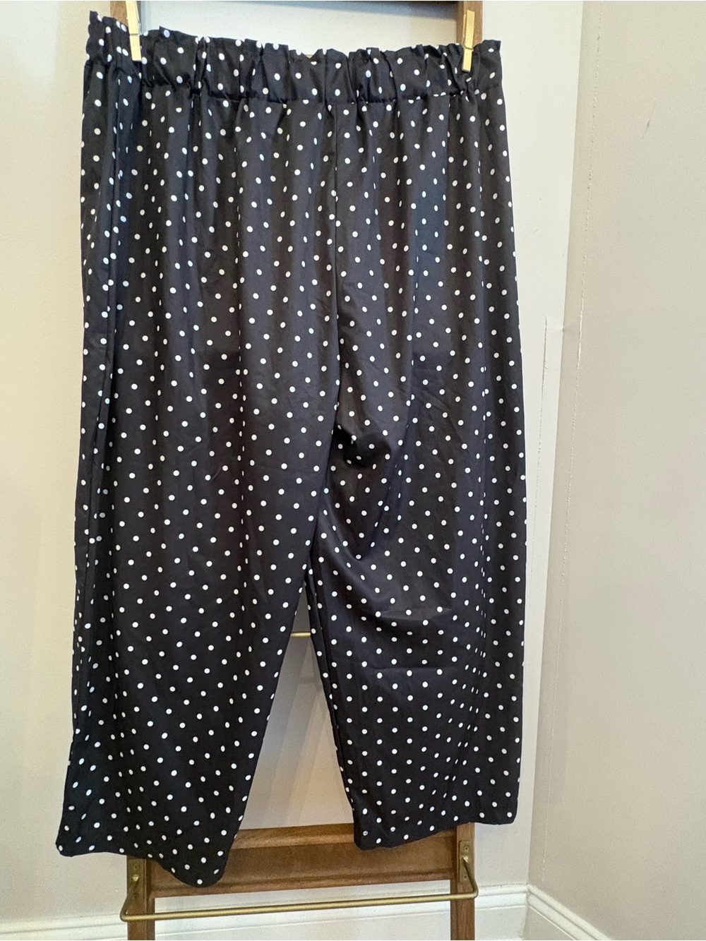Kids Black Polka Dot Elastic Waist Bottoms